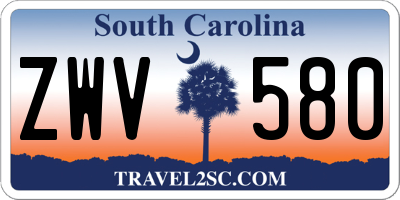 SC license plate ZWV580
