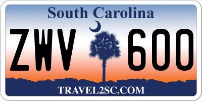 SC license plate ZWV600