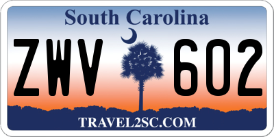 SC license plate ZWV602