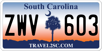 SC license plate ZWV603
