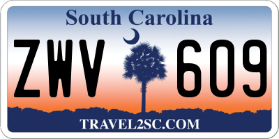 SC license plate ZWV609
