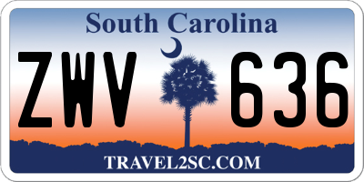 SC license plate ZWV636