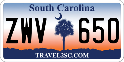 SC license plate ZWV650
