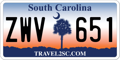 SC license plate ZWV651