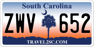 SC license plate ZWV652