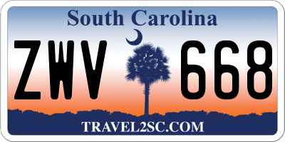 SC license plate ZWV668
