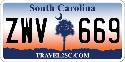 SC license plate ZWV669