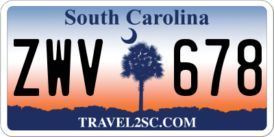 SC license plate ZWV678