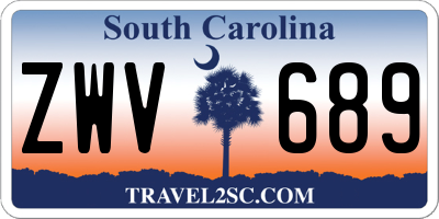 SC license plate ZWV689