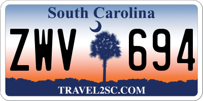 SC license plate ZWV694