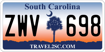 SC license plate ZWV698