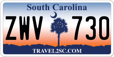 SC license plate ZWV730