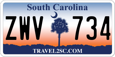SC license plate ZWV734