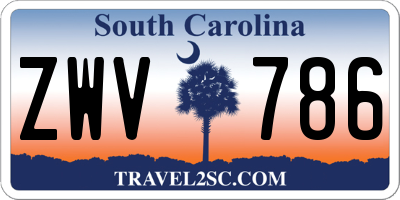 SC license plate ZWV786