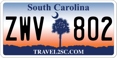 SC license plate ZWV802