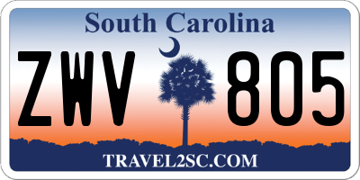 SC license plate ZWV805