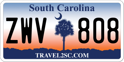 SC license plate ZWV808