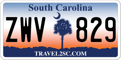 SC license plate ZWV829