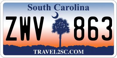 SC license plate ZWV863