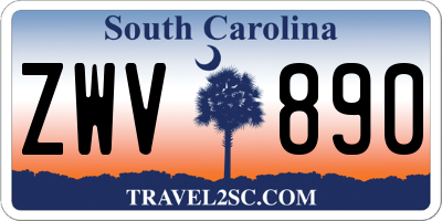 SC license plate ZWV890