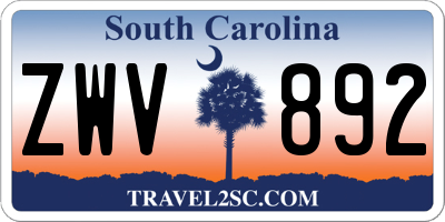 SC license plate ZWV892