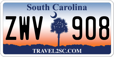 SC license plate ZWV908