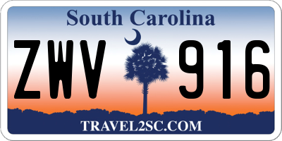 SC license plate ZWV916