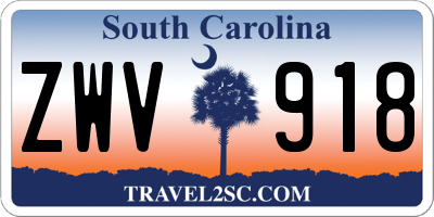 SC license plate ZWV918