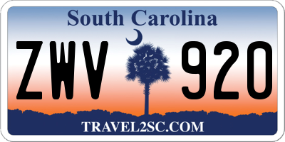 SC license plate ZWV920