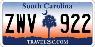 SC license plate ZWV922
