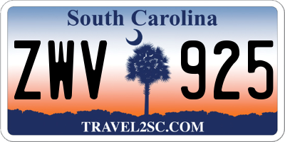 SC license plate ZWV925