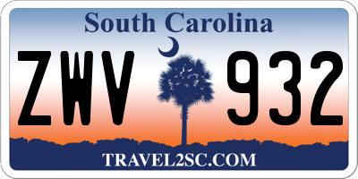 SC license plate ZWV932