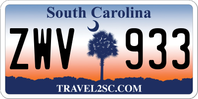 SC license plate ZWV933