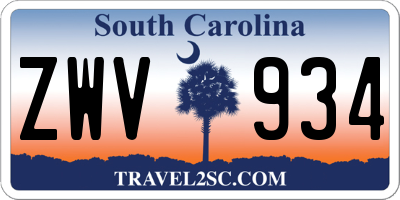 SC license plate ZWV934