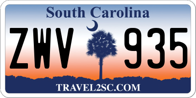 SC license plate ZWV935