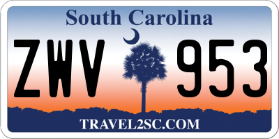 SC license plate ZWV953