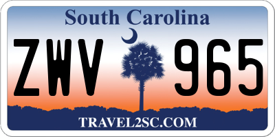 SC license plate ZWV965