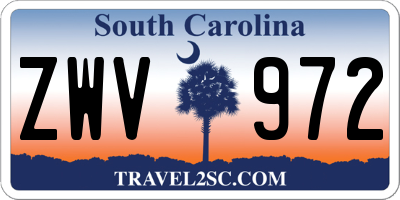 SC license plate ZWV972