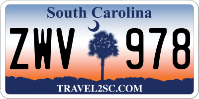 SC license plate ZWV978