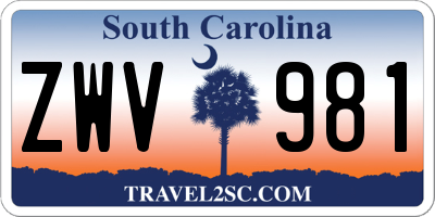 SC license plate ZWV981