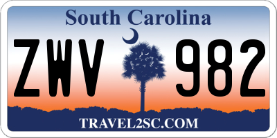 SC license plate ZWV982