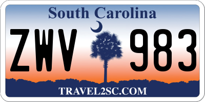 SC license plate ZWV983