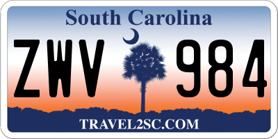 SC license plate ZWV984