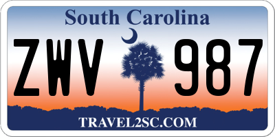 SC license plate ZWV987