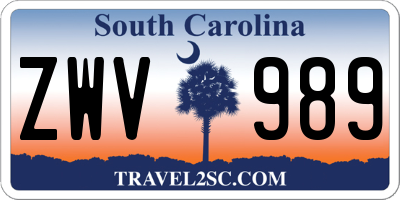 SC license plate ZWV989