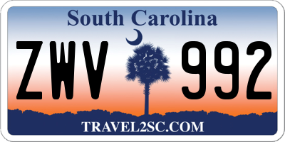SC license plate ZWV992