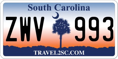 SC license plate ZWV993