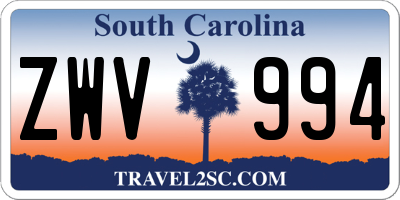 SC license plate ZWV994