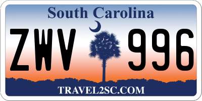 SC license plate ZWV996
