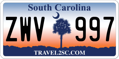 SC license plate ZWV997